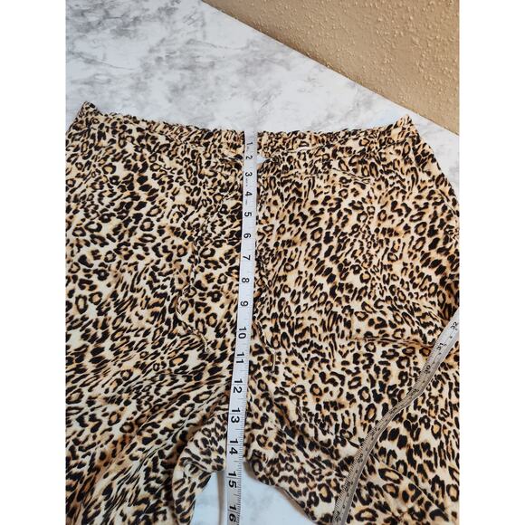 Chicos Womens Brown Animal Print High Rise Linen Drawstring Chino Shorts Size 12 - Picture 6 of 7